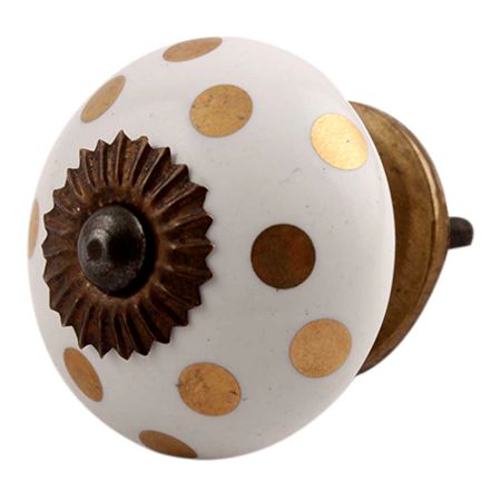 Golden Dot Ceramic Drawer Knob